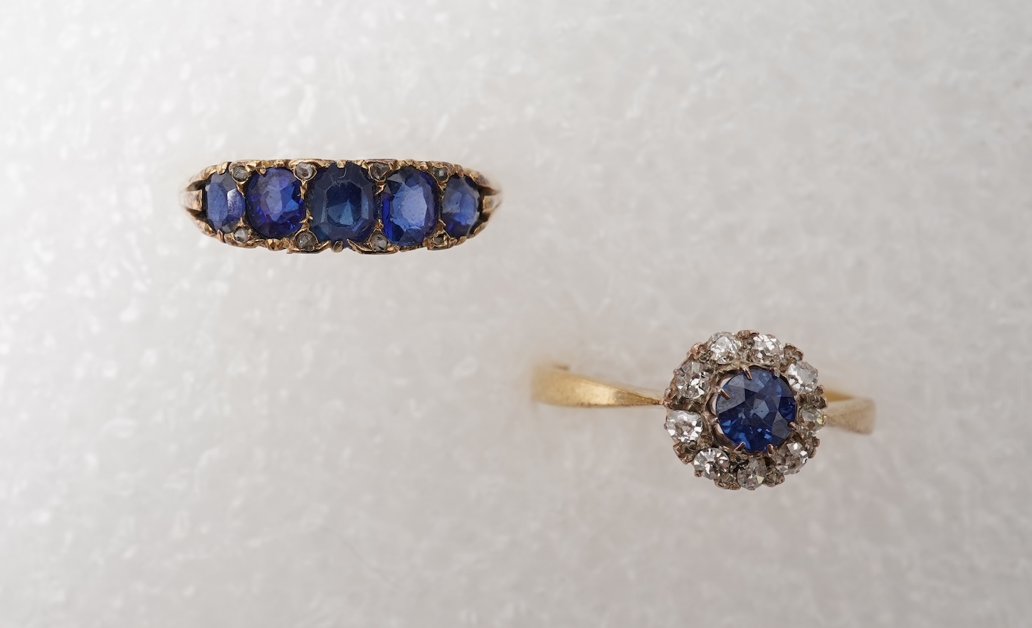 Two sapphire and diamond rings, early 20th century